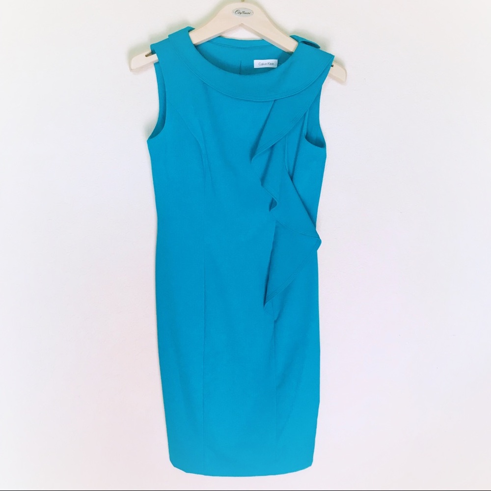 Calvin Klein office dress  turquoise size two